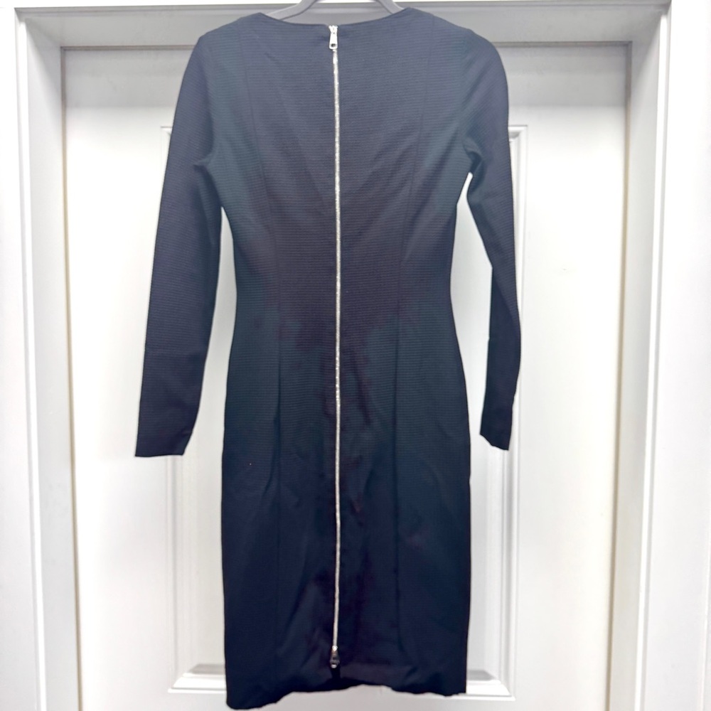 BOSS Hugo Boss Black Textured Sheath Dress Long Sleeve Midi - Picture 11 of 14